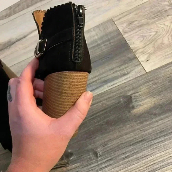 Maurice black peep toe black ankle boots size 8.5 - Picture 8 of 16